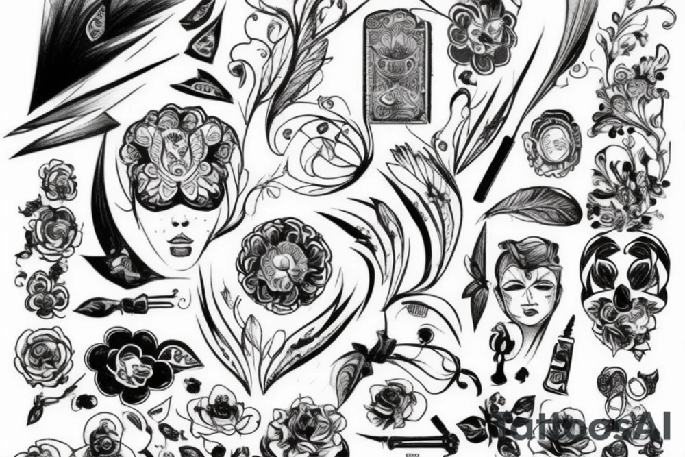 Ворона из собственных букв tattoo idea