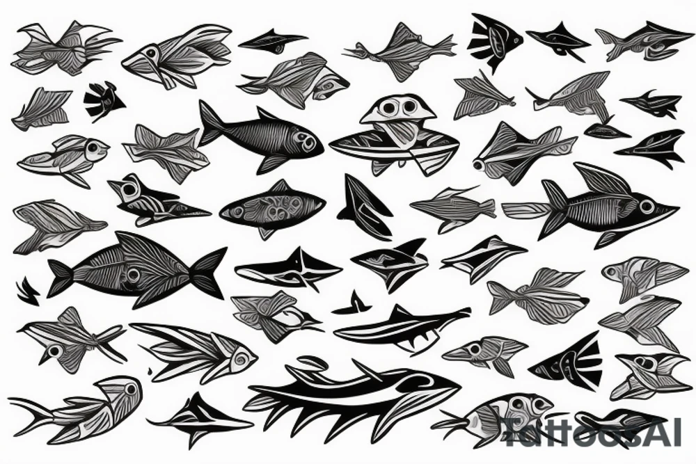 flying fish tattoo idea