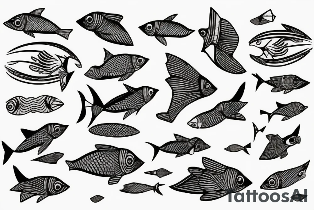flying fish tattoo idea