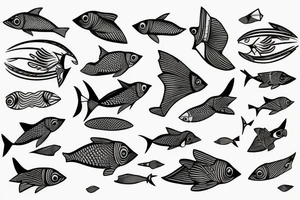 flying fish tattoo idea