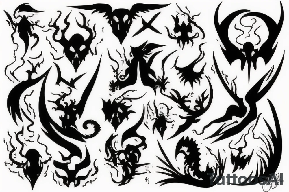Black spirit power tattoo idea