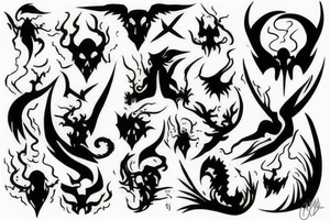 Black spirit power tattoo idea