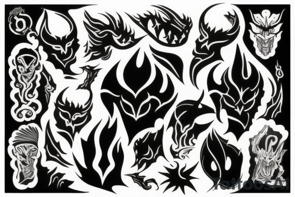 Black spirit power tattoo idea