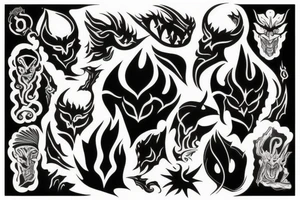 Black spirit power tattoo idea
