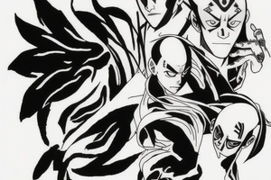 sleeve; avatar aang and iroh, death note ; avatar the last airbender tattoo idea