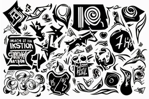 abstraction on the theme of improvisation, scene, reach the goal tattoo idea