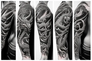 dragon and knight tattoo idea