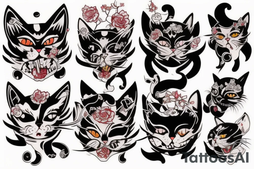 Japan, Oni, japan cat artist tattoo idea