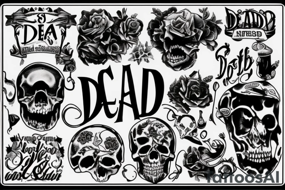 inscription Dead is near tattoo idea