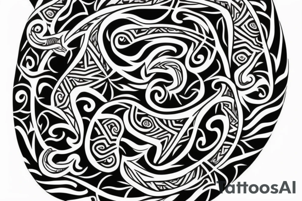 white shark tattoo maori polynesia traditional pacific tattoo idea