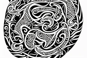white shark tattoo maori polynesia traditional pacific tattoo idea