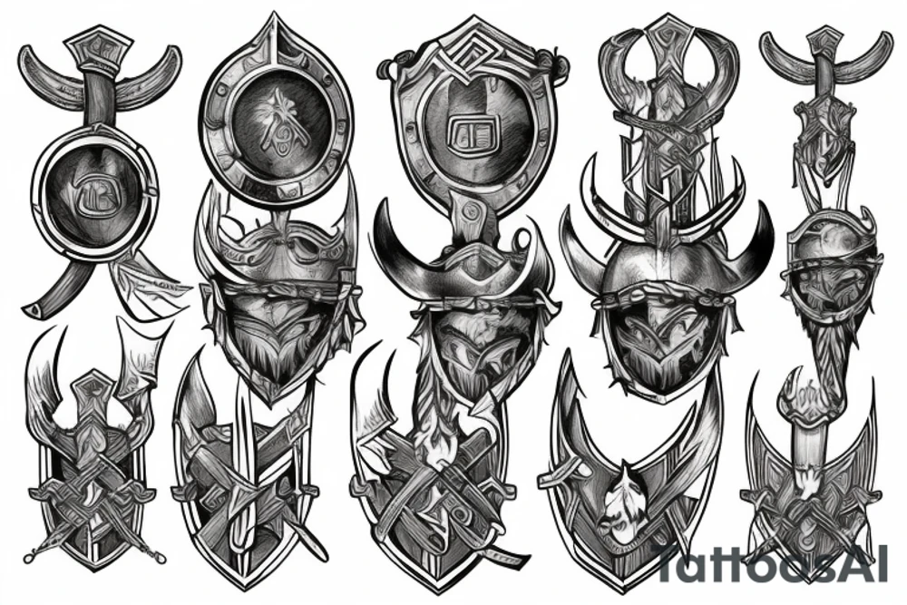 Viking with shield tattoo idea