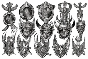 Viking with shield tattoo idea