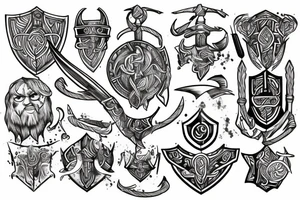 Viking with shield tattoo idea