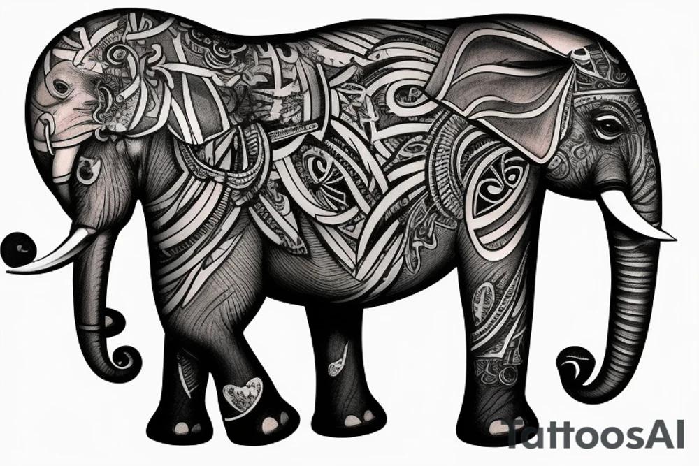 Elephant, half, strong tattoo idea