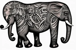Elephant, half, strong tattoo idea