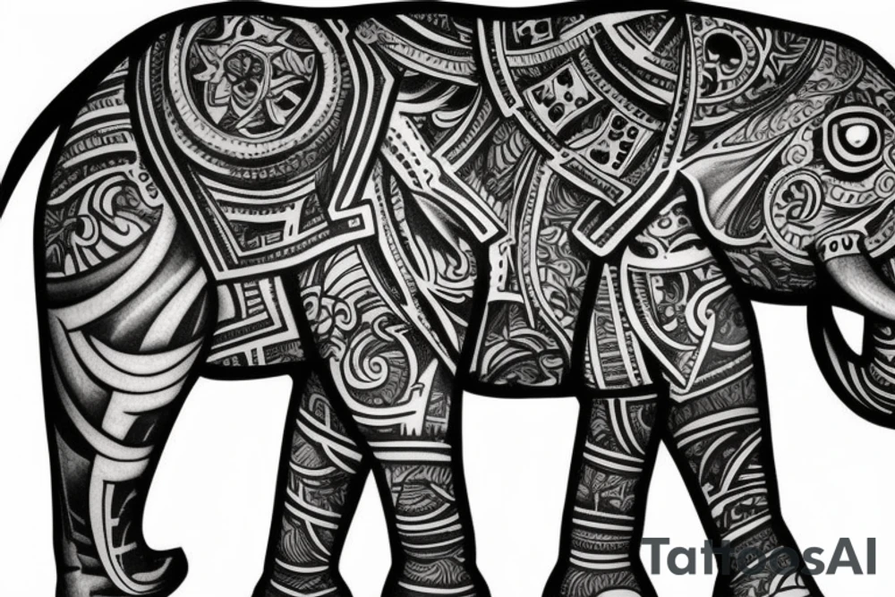 Elephant, half, strong tattoo idea