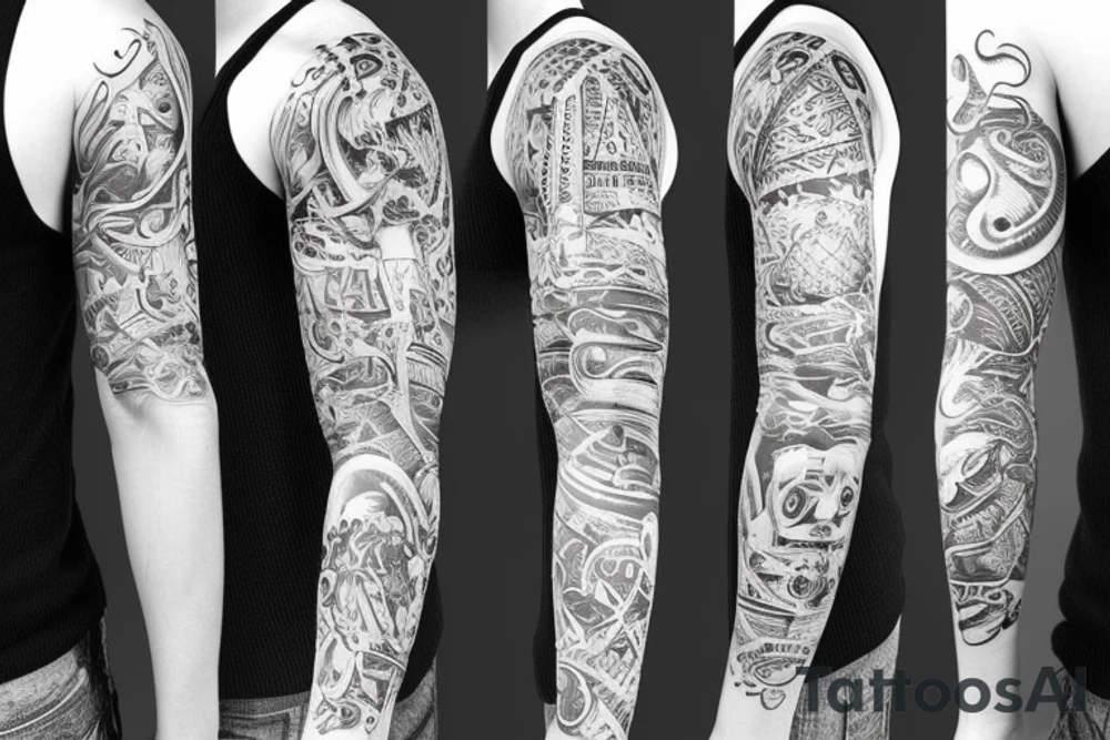 Sleeve with key tattoo idea