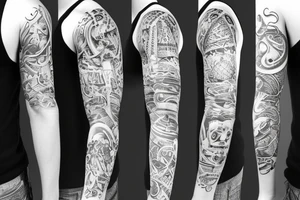 Sleeve with key tattoo idea