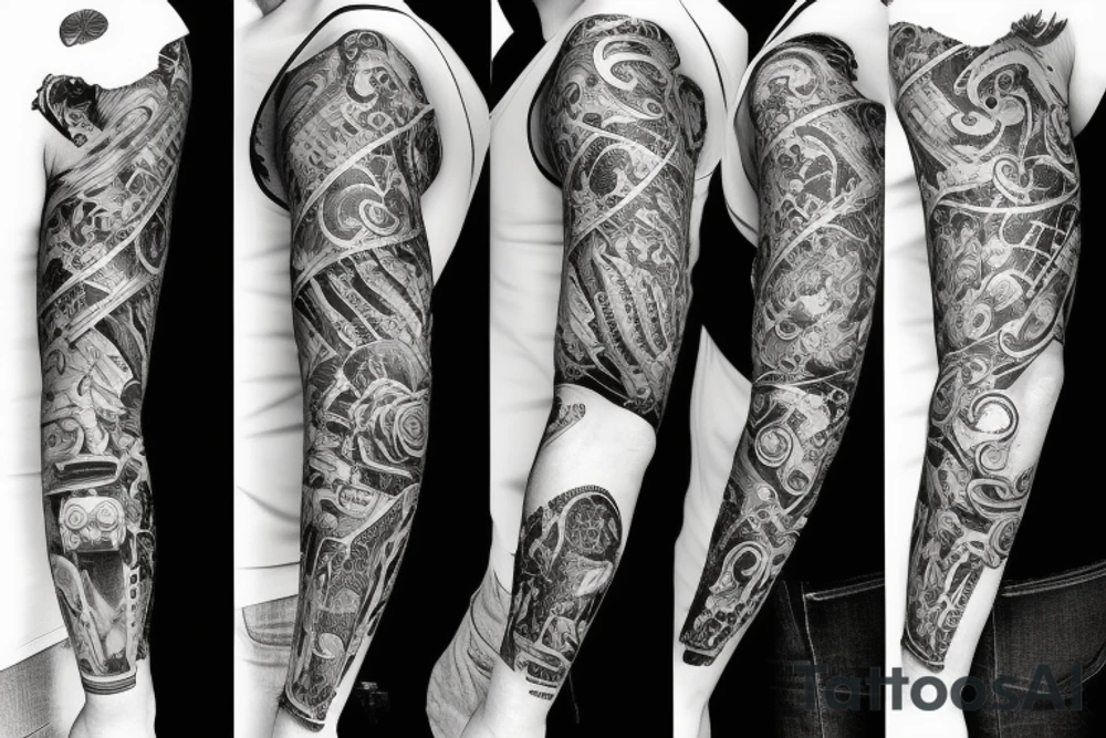 Sleeve with key tattoo idea