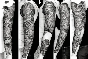 Sleeve with key tattoo idea