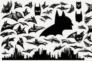 Water Batman, in profile tattoo idea