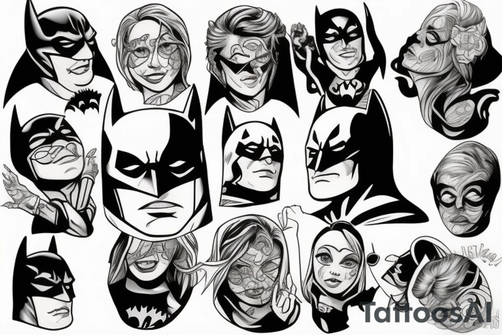 Water Batman, in profile tattoo idea