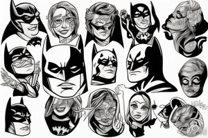 Water Batman, in profile tattoo idea