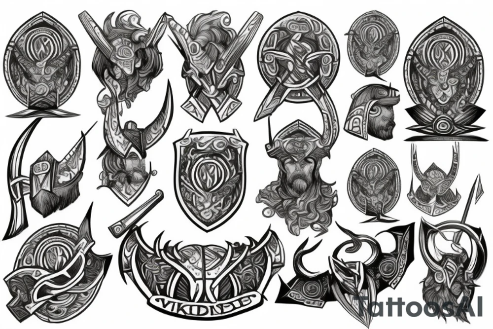 Viking with shield tattoo idea