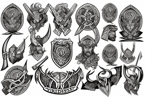 Viking with shield tattoo idea
