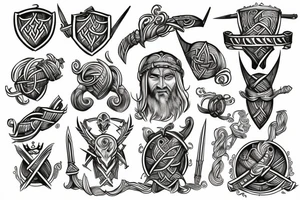 Viking with shield tattoo idea