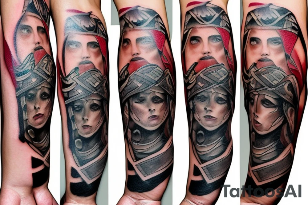 gladiator on arm tattoo idea