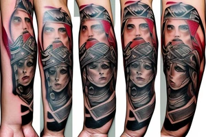 gladiator on arm tattoo idea