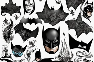 Water Batman, in profile tattoo idea