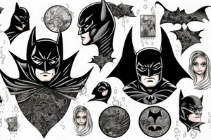 Water Batman, in profile tattoo idea
