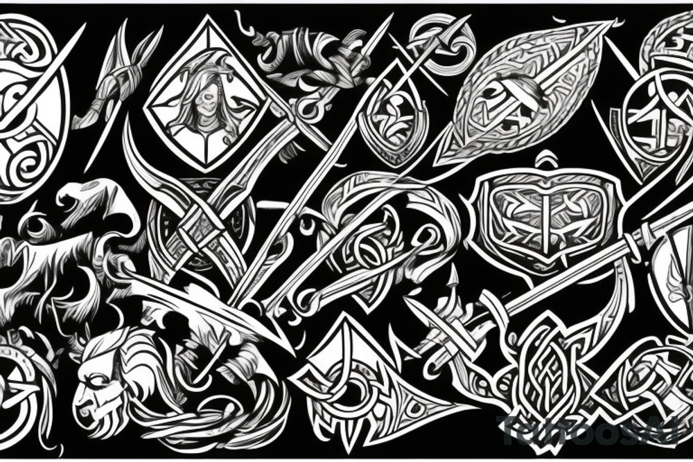 Viking with shield tattoo idea