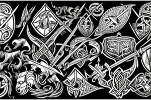 Viking with shield tattoo idea
