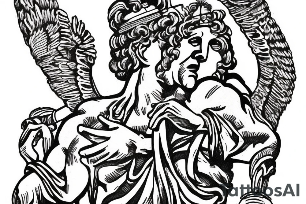 anthic greek sculpture with a grafitty tattoo idea
