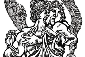anthic greek sculpture with a grafitty tattoo idea