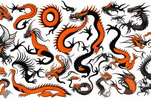 Sweet orange dragon tattoo idea