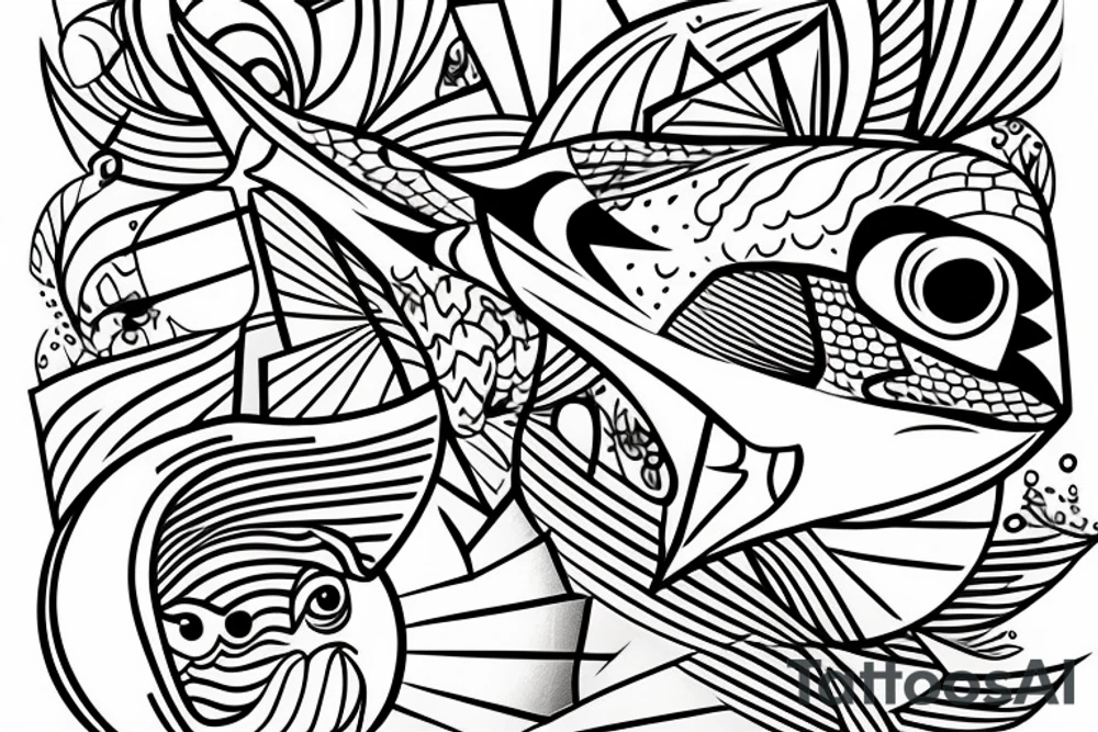 flying fish tattoo idea