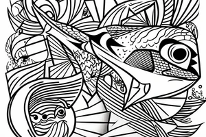 flying fish tattoo idea