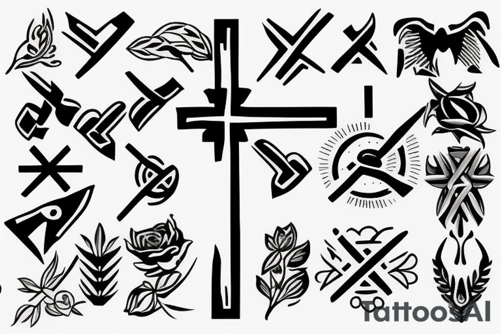 simple cross tattoo idea