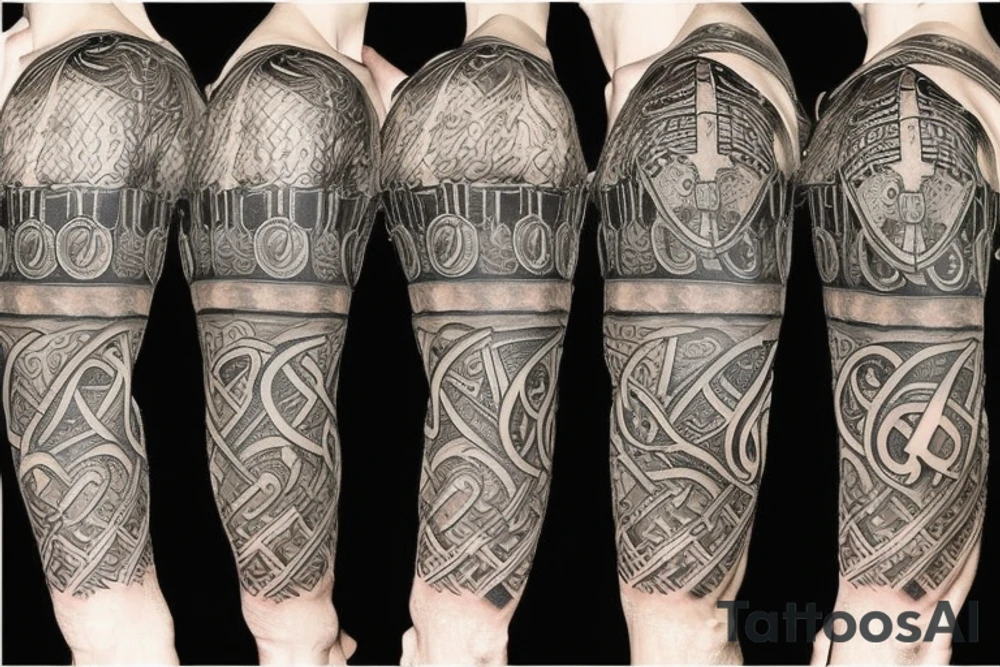 Viking with shield tattoo idea
