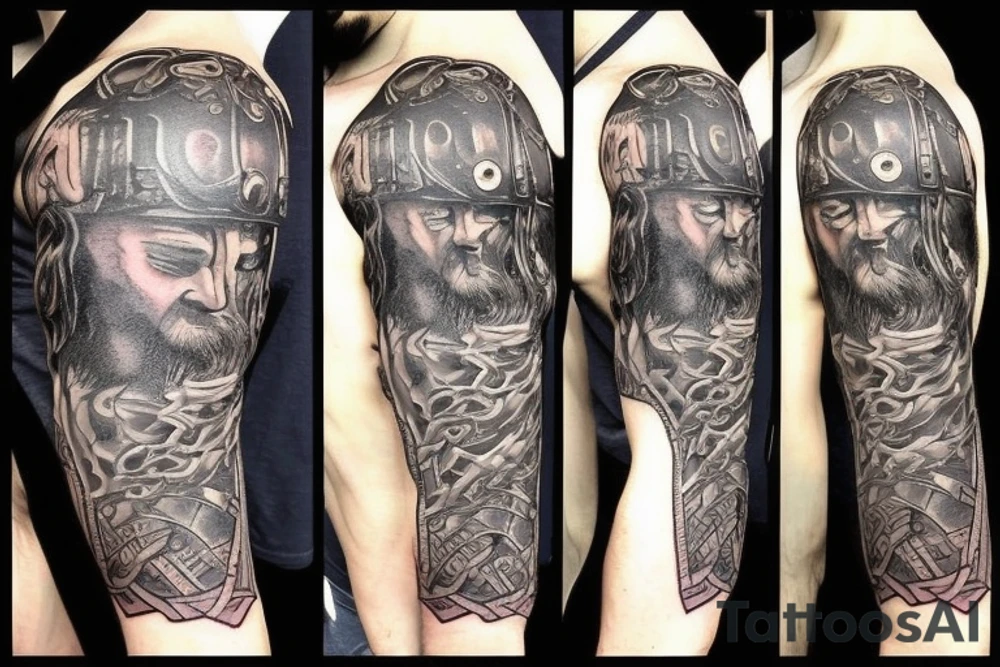 Viking with shield tattoo idea