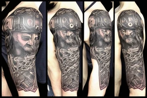 Viking with shield tattoo idea