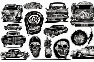 Burned car tattoo idea