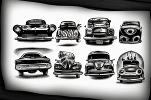 Burned car tattoo idea