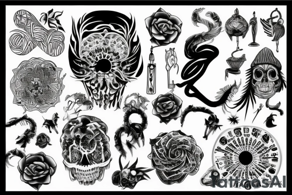 black and white tattoo idea