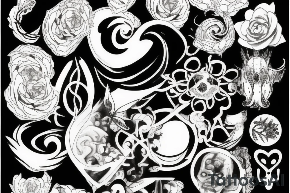 black and white tattoo idea